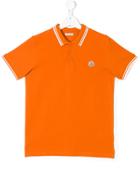 Moncler Kids Logo Patch Polo Shirt - Yellow & Orange