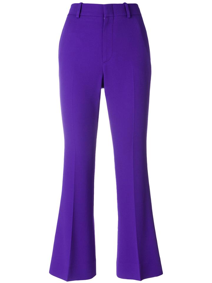 Gucci Cropped Flare Trousers - Pink & Purple
