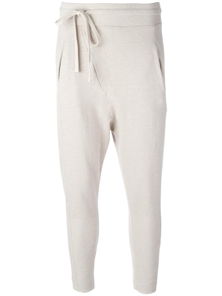 Thom Krom Asymmetric Track Pants, Women's, Size: Large, Nude/neutrals, Cotton