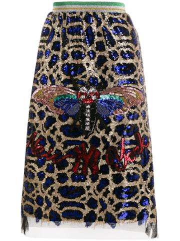 5 Progress Butterfly Sequin-embellished Skirt - Blue