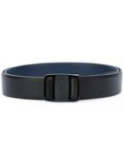 Salvatore Ferragamo Logo Buckle Belt, Men's, Size: 115, Black, Calf Leather