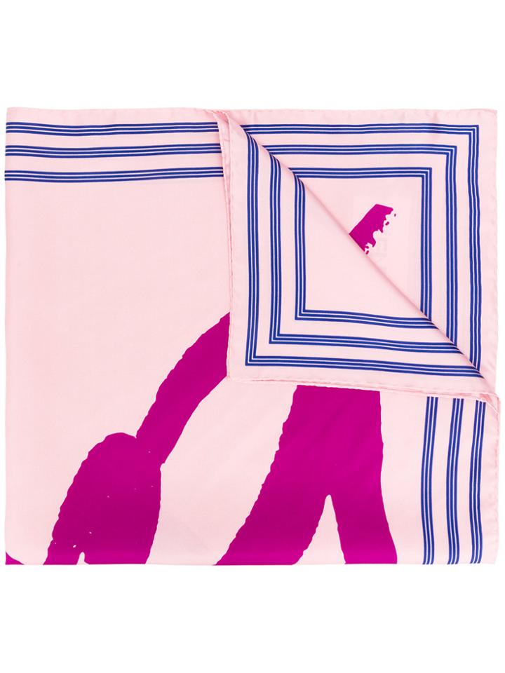 Kenzo Logo Print Scarf - Pink & Purple