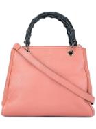 Gucci Vintage Mini Bamboo Leather Shopper - Pink
