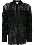 Isabelle Blanche Sheer Lace Blouse - Black