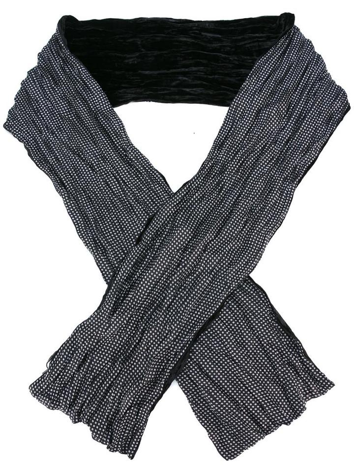 John Varvatos Polka Dots Print Scarf, Men's, Black, Viscose/silk