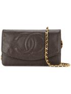 Chanel Vintage Cc Chain Wallet - Brown