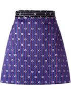 Carven Striped Mini Skirt, Women's, Size: 42, Blue, Polyamide/polyester/acetate/metallized Polyester