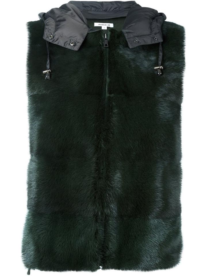 P.a.r.o.s.h. 'link' Puffer Jacket, Women's, Size: Medium, Green, Mink Fur/polyester/wool/feather