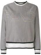 Fendi - Striped Sweatshirt - Women - Silk/cotton/polyamide/spandex/elastane - 38, Women's, Grey, Silk/cotton/polyamide/spandex/elastane