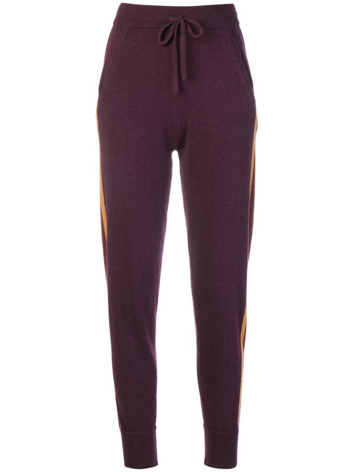 N.peal Striped Knitted Track Pants - Pink & Purple