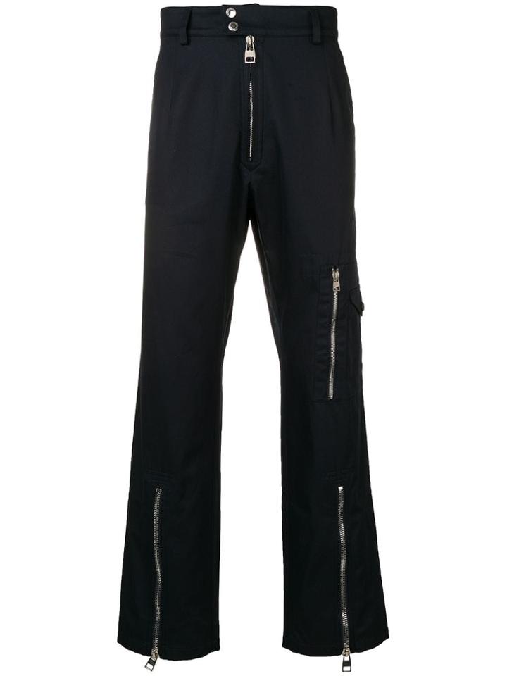 Alexander Mcqueen Zip-detail Trousers - Blue