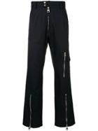 Alexander Mcqueen Zip-detail Trousers - Blue