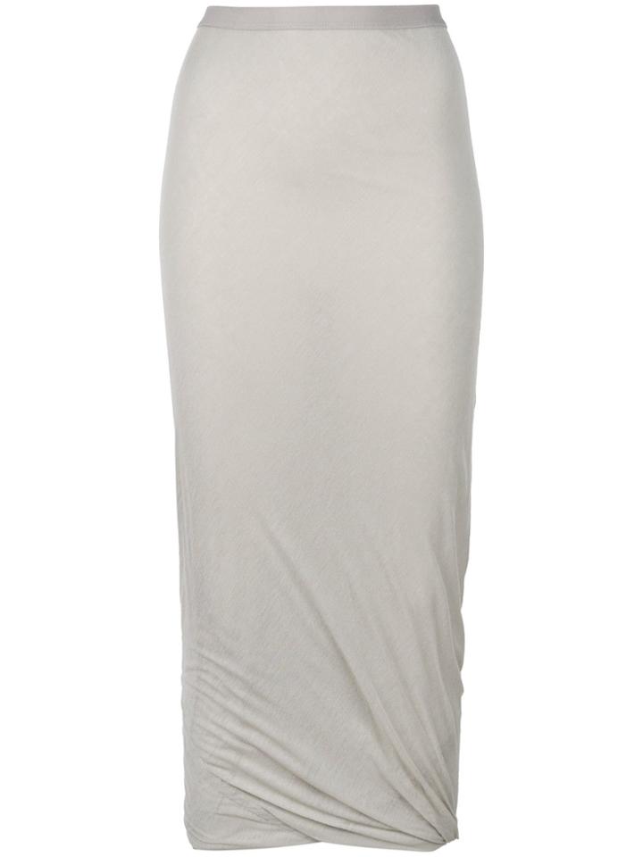 Rick Owens Lilies Draped-hem Midi Skirt - Nude & Neutrals