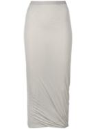 Rick Owens Lilies Draped-hem Midi Skirt - Nude & Neutrals