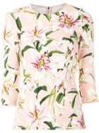 Dolce & Gabbana Lily-print Blouse - Pink