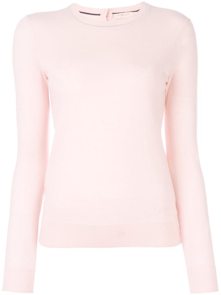 Tory Burch - Slim-fit Jumper - Women - Cashmere - L, Pink/purple, Cashmere