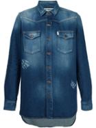 Off-white Stonewashed Denim Shirt, Men's, Size: Small, Blue, Cotton