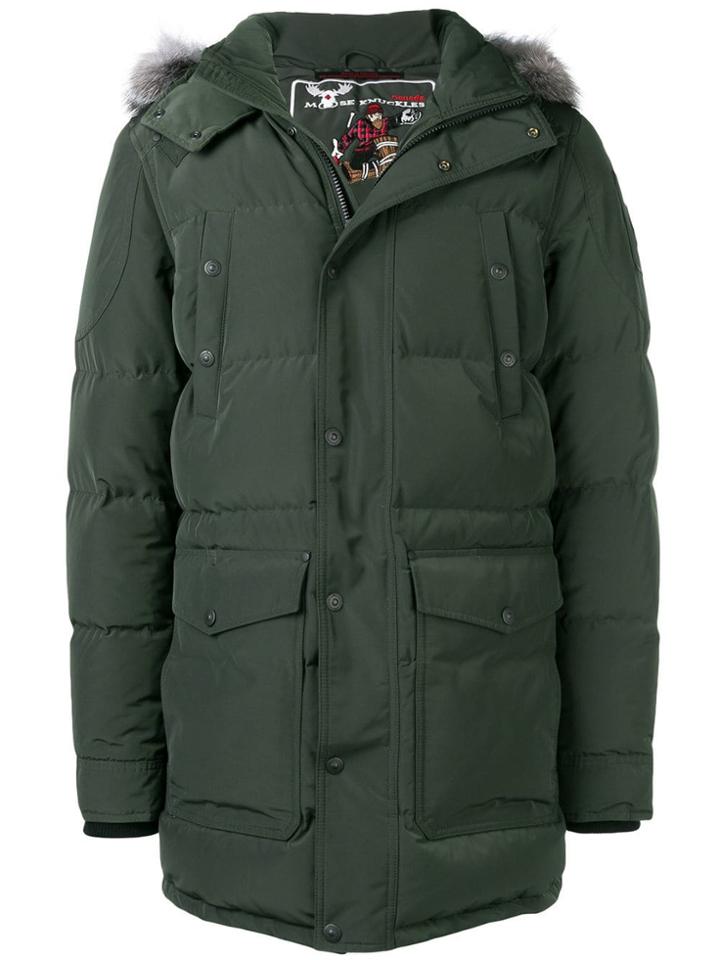 Moose Knuckles Hooded Quilted Coat - Green