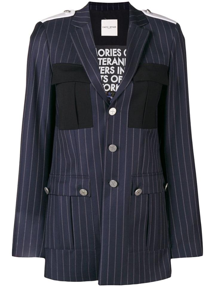 Each X Other Striped Blazer - Blue