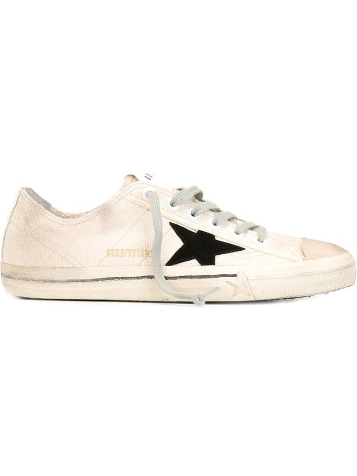 Golden Goose Deluxe Brand V-star 2 Sneakers, Men's, Size: 44, Nude/neutrals, Cotton/leather/rubber