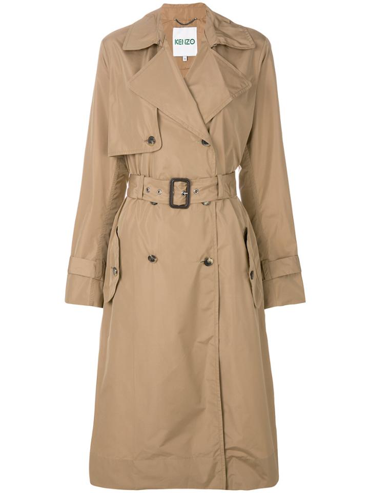 Kenzo Belted Trench Coat - Brown