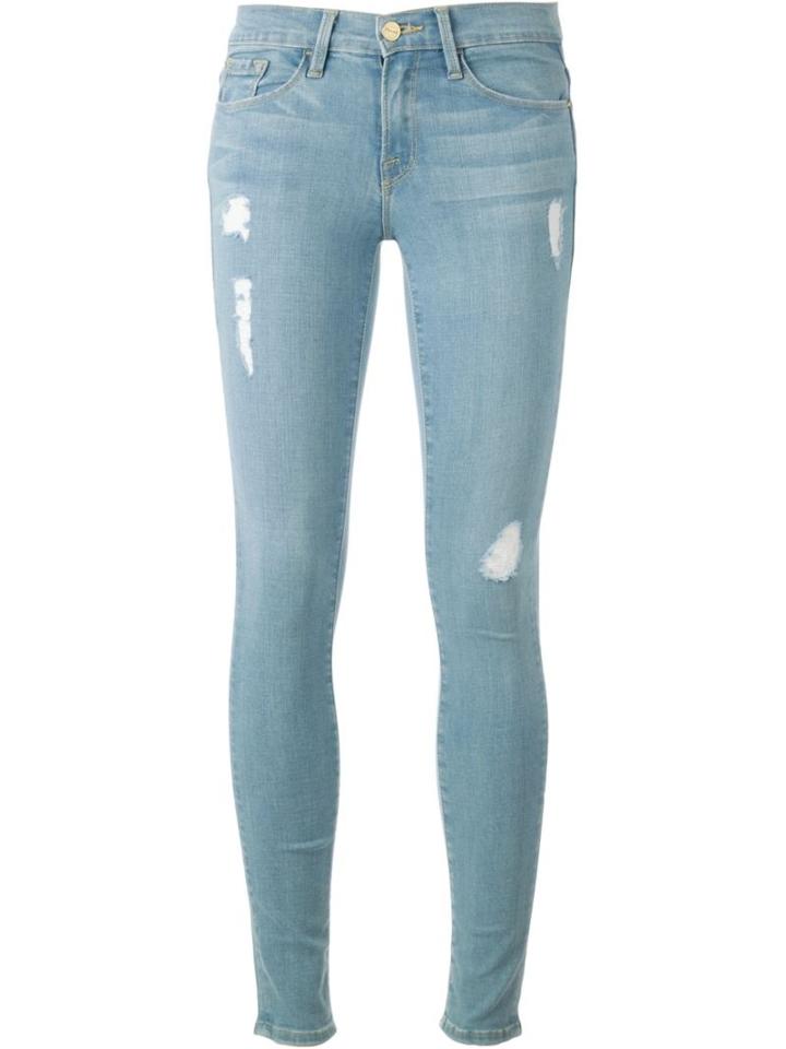 Frame Denim Worn Effect Skinny Trousers