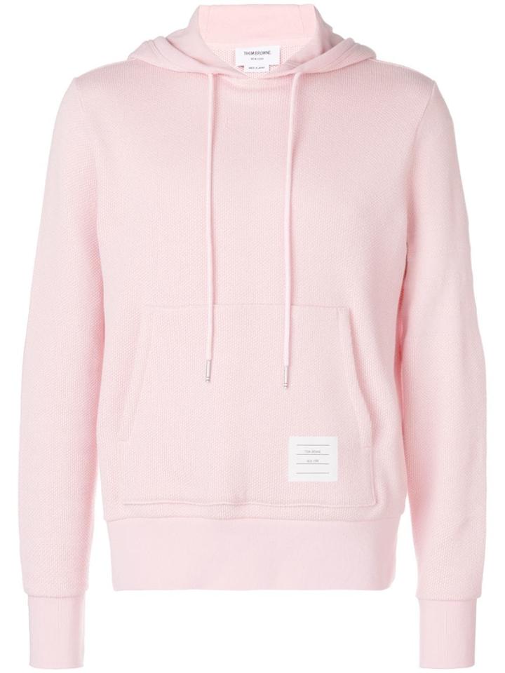 Thom Browne 4-bar Honeycomb Piqué Hoodie - Pink