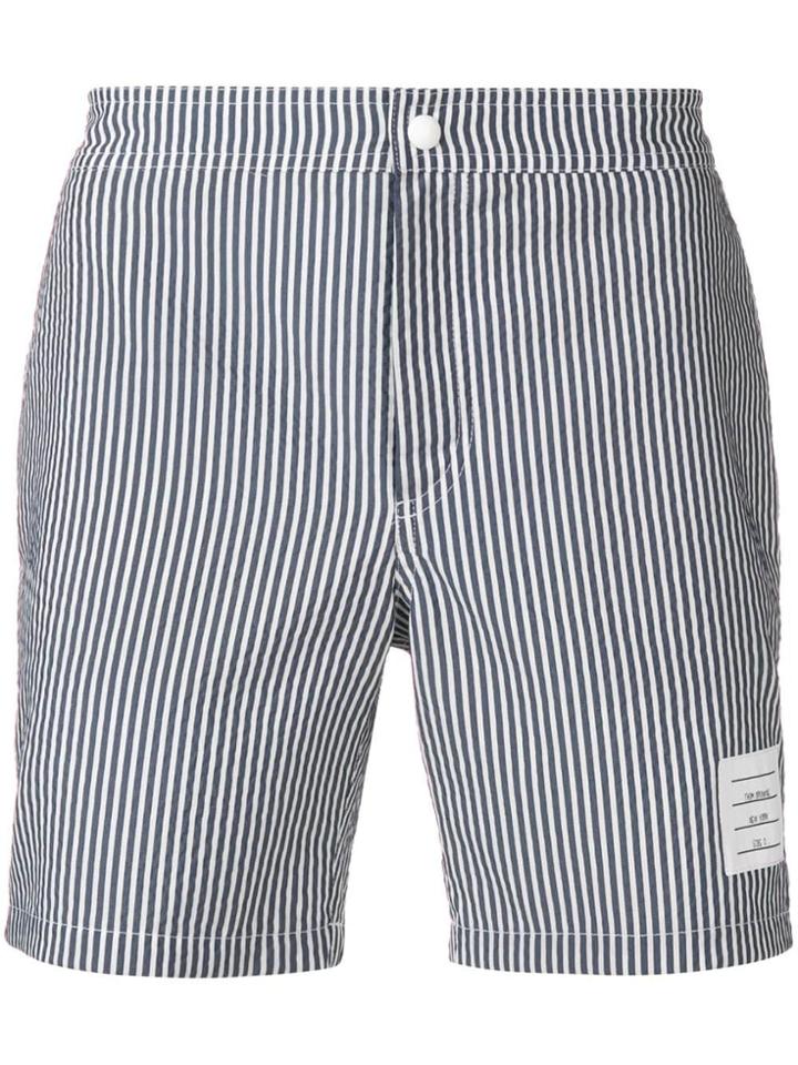 Thom Browne Seersucker Swim-tech Swim Short - Blue