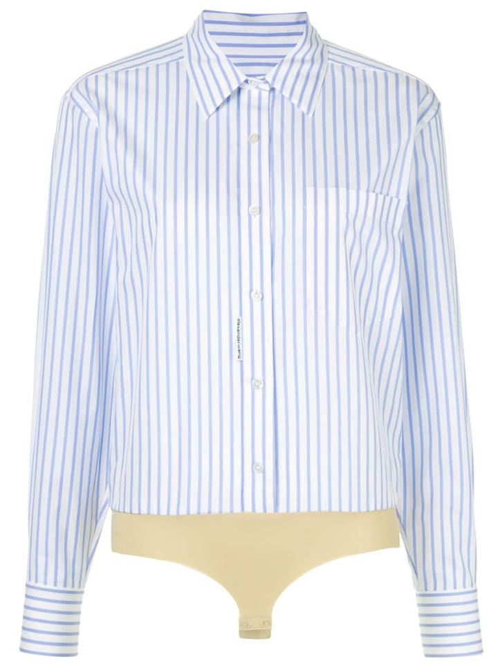 Alexander Wang Long-sleeve Shirt Bodysuit - White