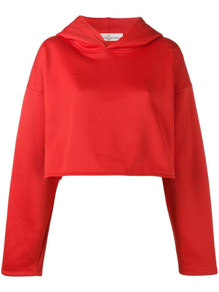 Golden Goose Deluxe Brand - Cropped Hoodie - Women - Cotton - L, Red, Cotton