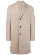 Lardini Single Breasted Coat, Men's, Size: 50, Nude/neutrals, Polyester/cashmere