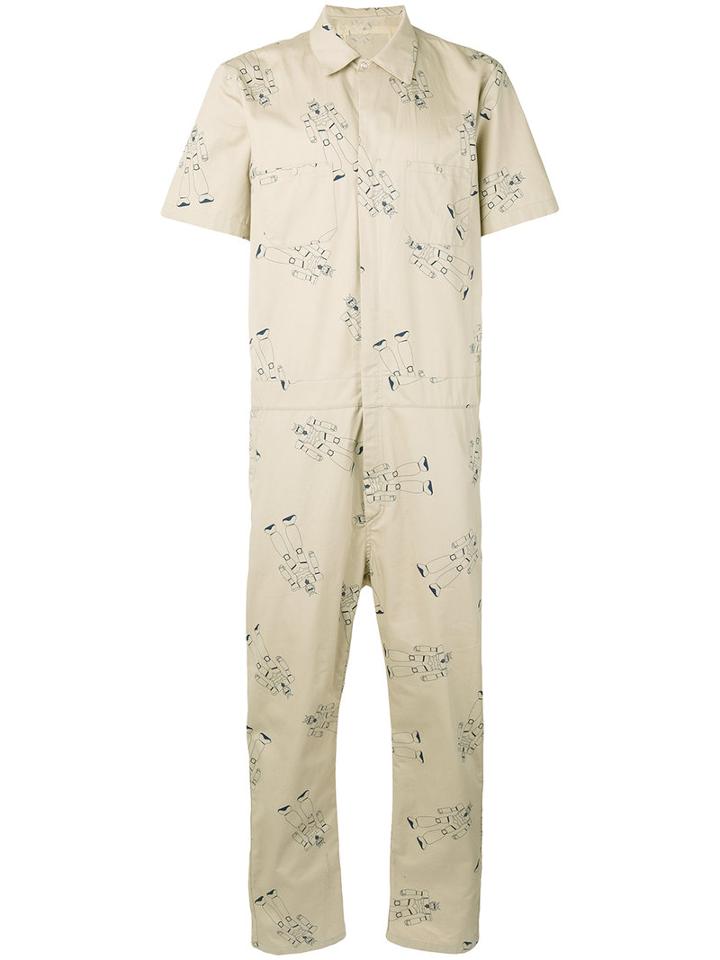 Lc23 - Robots Print Jumpsuit - Men - Cotton - M, Nude/neutrals, Cotton