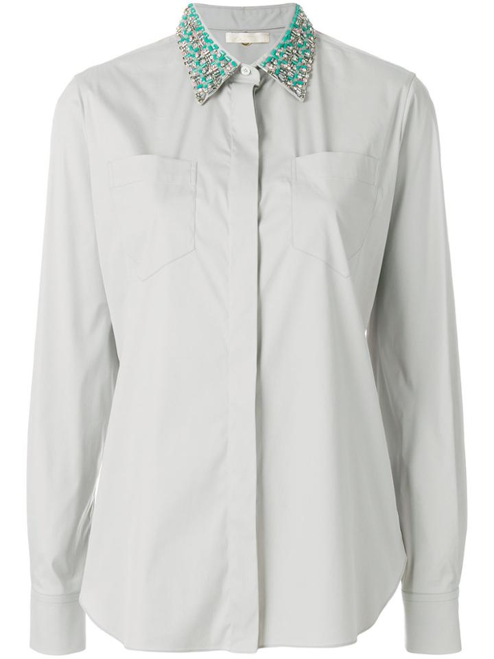 Mantu Embellished Collar Shirt - Grey