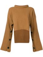 Erika Cavallini Cropped Rib Knit Sweater - Brown