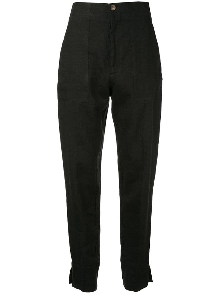 Bassike High-waist Tapered Trousers - Black