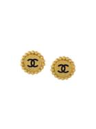 Chanel Vintage Cc Logo Button Clip-on Earrings