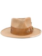 Nick Fouquet Distressed Fedora Hat, Women's, Size: Large, Brown, Leather