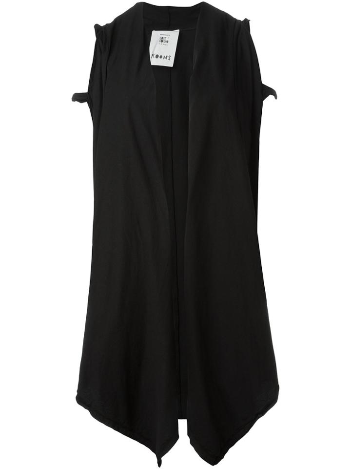 Lost & Found Ria Dunn Hooded Sleeveless Cardigan Coat - Black