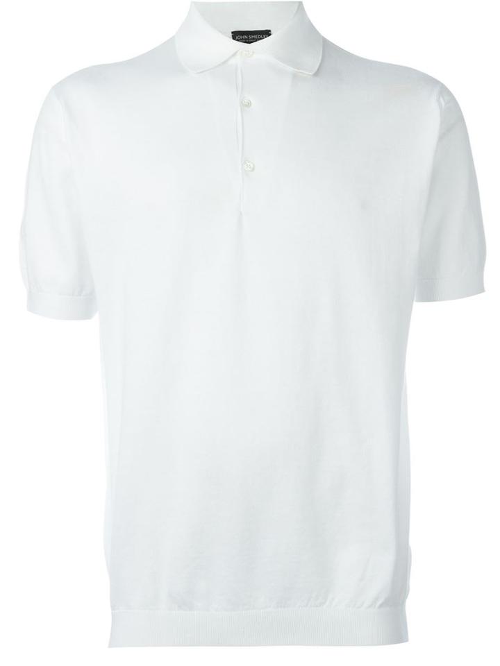 John Smedley Classic Polo Shirt, Men's, Size: Xl, White, Cotton