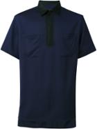 Lanvin Oversized Zipped Shortsleeved Shirt, Men's, Size: 39, Blue, Spandex/elastane/viscose