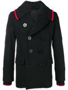 Burberry Ribbed-trimmed Peacoat - Black
