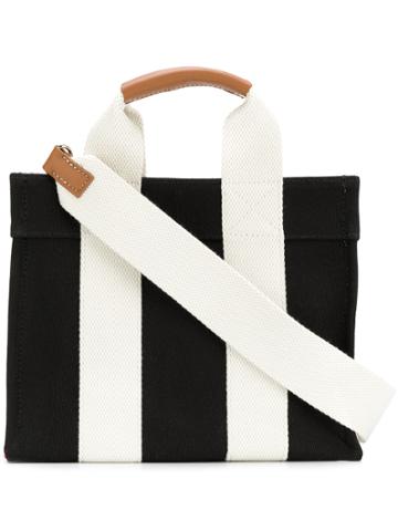 Rue De Verneuil Striped Tote Bag - Black