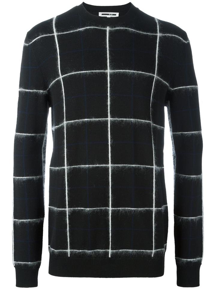 Mcq Alexander Mcqueen Checked Jumper, Men's, Size: Small, Black, Polyamide/mohair/wool