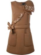 Simone Rocha Embellished Scuba Dress, Women's, Size: 8, Brown, Acetate/polyester