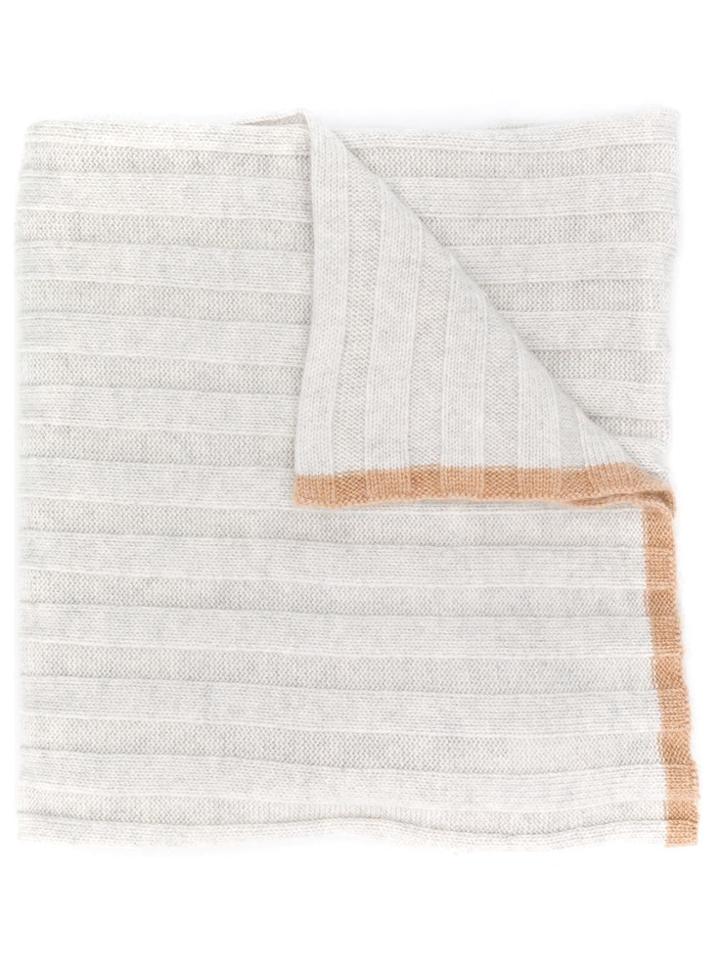 Brunello Cucinelli Pleated Knit Scarf - Grey