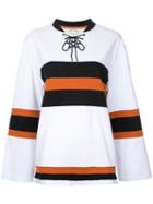 The Upside - Lace-up Neck Sweatshirt - Women - Cotton - Xs, White