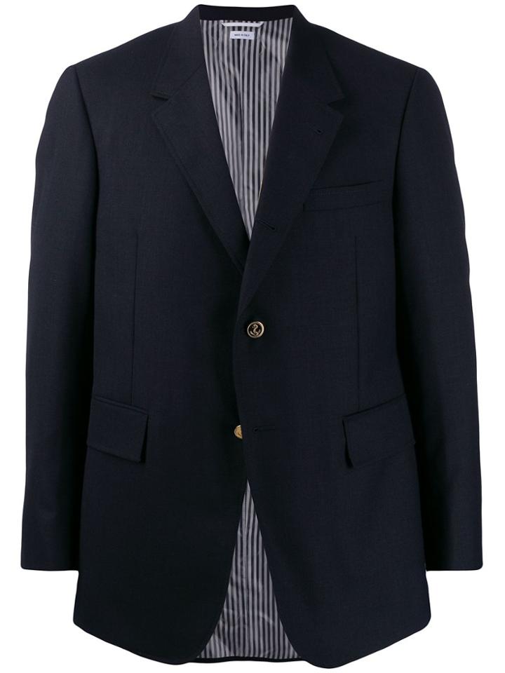 Thom Browne Single-breasted Regular Fit Blazer - Blue