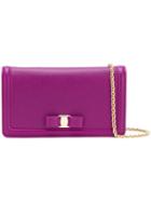 Salvatore Ferragamo - Vara Flap Clutch Bag - Women - Calf Leather - One Size, Pink/purple, Calf Leather