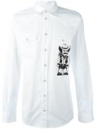 Dolce & Gabbana Cowboy Appliqué Western Shirt, Men's, Size: 41, White, Cotton
