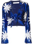 Filles A Papa Sequined Hem Knot Top - Blue